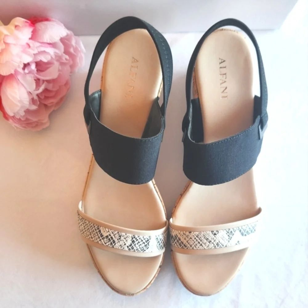 🏷️Alfani Women's Maybell Platform Wedge Sandals Size 9.5M NIB - Picture 6 of 10